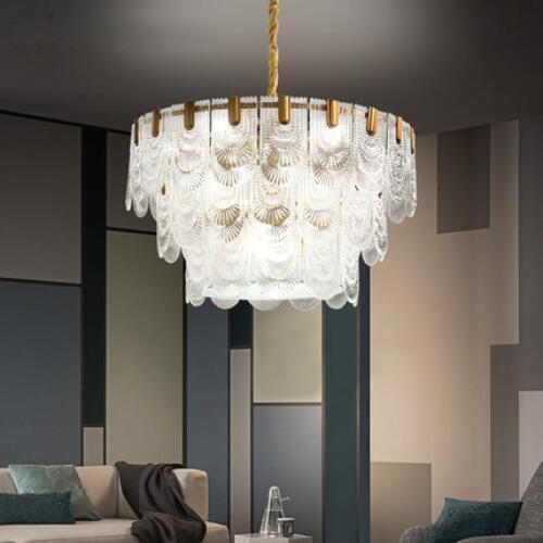 LED Light European Modern Pendant Lights Fixture Glass Brass Hanging Lamp Copper Home Indoor Lighting Bedroom Living Room Lamps