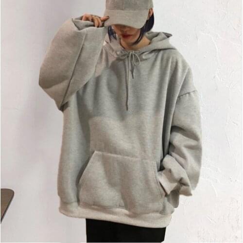 Autumn Womens Hoodies Oversized Hooded Female Sweatshirts Casual Loose Streetwear Femme Tops Solid Long Sleeve Girl Clothing