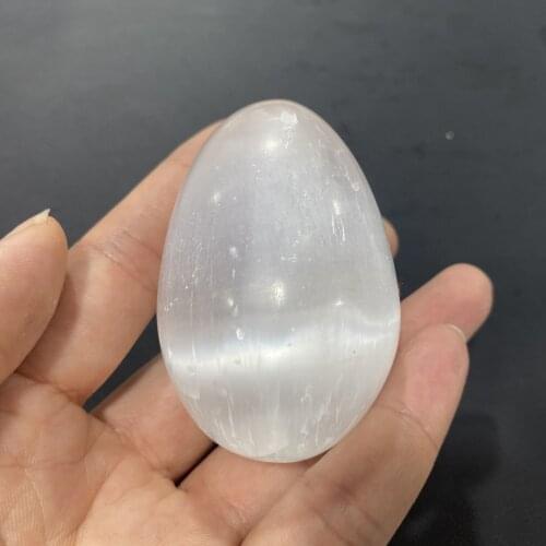 1pcs 6cm Natural White Selenite Quartz Yoga Eggs Massage Healing Collection Meditation DecorHome Decoration Gift