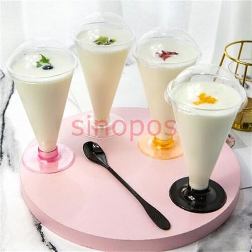 10pcs Transparent plastic combined type goblet, cake cups, sweet food /mousse/pudding display clear cup, SP01