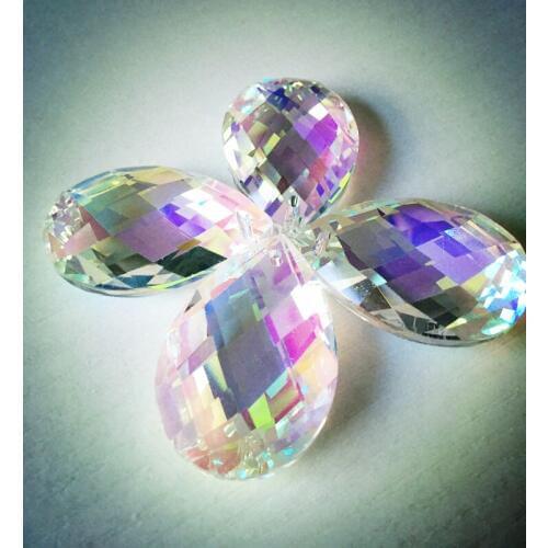 100% quality 360pcs/lot 38*22mm AB Color crystal faceted pear prism pendants,crystal chandelier parts DIY curtain accessories