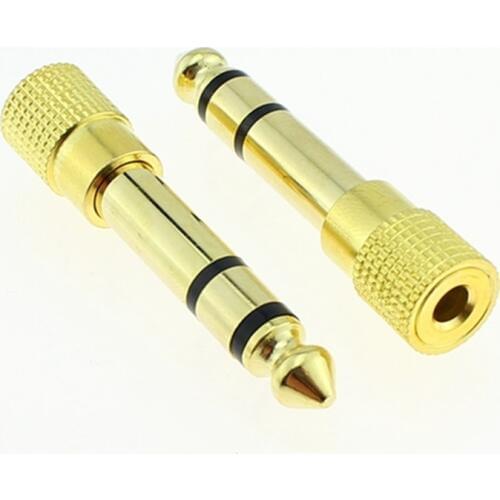 100pcs/6.35 male to 3.5 female stereo adapter plug 6.5 to 3.5MM headphone adapter plug Terminals Audio Plug