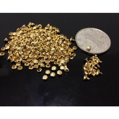 200PCS 3MM DIY Gold Painted Punk Spike Studs Spots Fashion Rivet DIY Bags Belt Shoes Craft Mini Rivets Cute Rivet Shipping Free