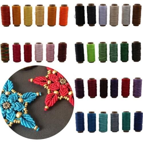 2019 Colorful Leather Hand Stitched Sewing Thread Flat Wax Line DIY Handmade Leather Bag Sewing Tool