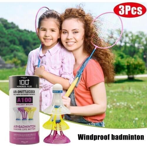 3pcs/set Badminton Shuttlecock Bedminton Ball Badminton To Nylon Ball Wind Shuttlecock Airshuttle Plastic Resistance Badmin A2I9