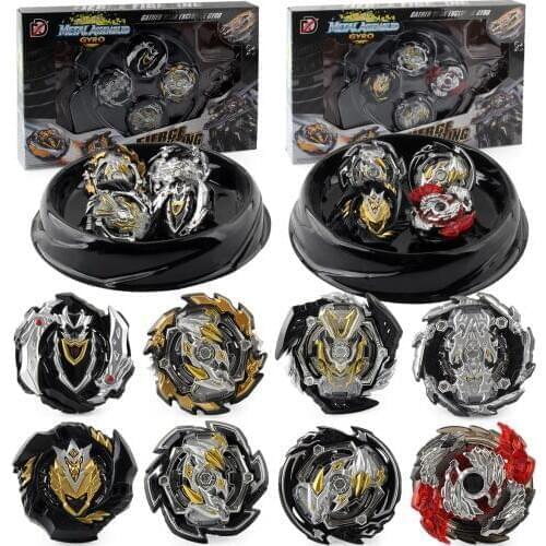 4pcs/Set Beybleyd Burst Spinner Bebale with launchr Black Gold Edition Battle Handle & Plate Athletic Set