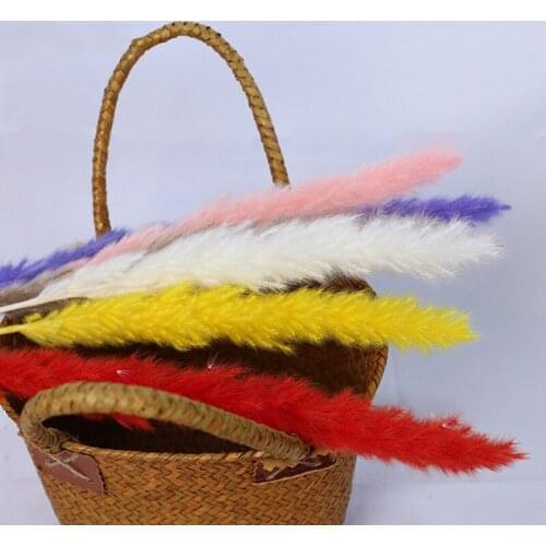 55-60cm 15pcs Natural Reed Dried Flower Pampas Grass Bouquet Wedding Ceremony Decoration Modern Home Decor Flores Decorativas