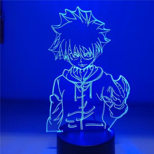 Anime Hunter X Hunter Killua LED Night Light Anime Action Figure 3D Lamp Bedroom Decor Moon Lamp Home Decoration Creative Lights
