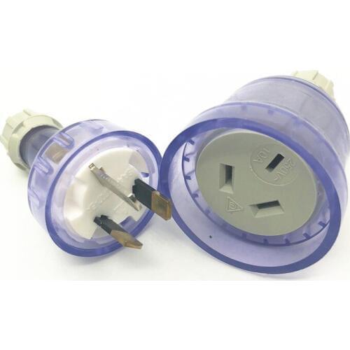 1Pair Australian Power Cord SAA Female Socket +Male Plug Electrical Plug Industrial Vintage Style Rewire Plug DIY Assembled