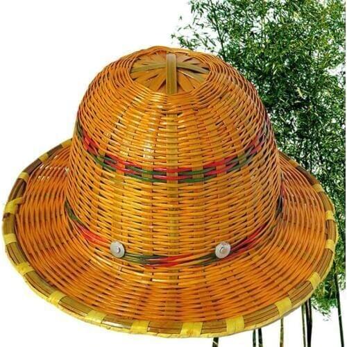 Bamboo Hat Safety Helmet Summer Breathable Safety Helmets With Steel Plate Inner Shell Hard Cap For Working Workers DMZ005