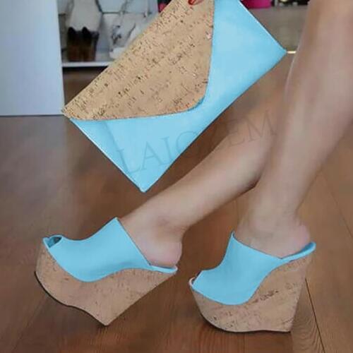 BERZIMER Woman Shoes Calzado Mules Club Prom Casual Tacones Women Pumps Zapatilla Platform Wedge Shoes Woman Large Size 37 50 52