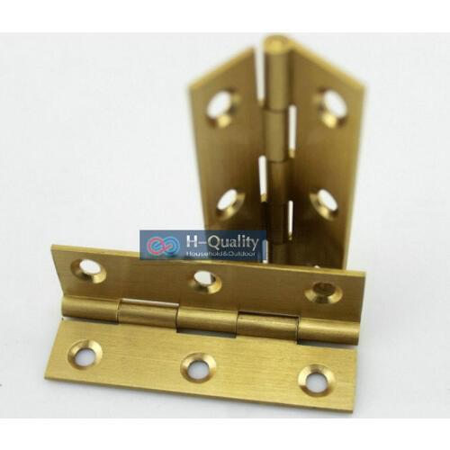 Free Brass Screws 10PC/Lot Beatiful Wire Drawing Surface 3 Inch (75MM) Length Solid Fresh Brass Door Hinges Hardware