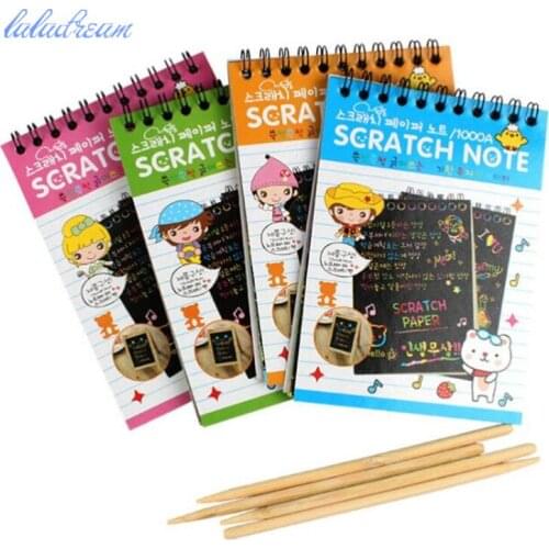 Childrens Creative DIY Scratch Painting Graffiti Notebook Funny DIY Scraping Painting Coloring Notebook