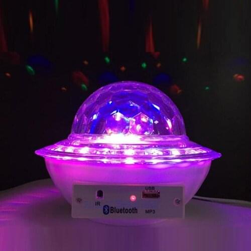 Bluetooth speaker Crystal Ball Stage Lamp 15W music RGB LED Stage Effect Lighting Disco Light Party Lights DIY Wh