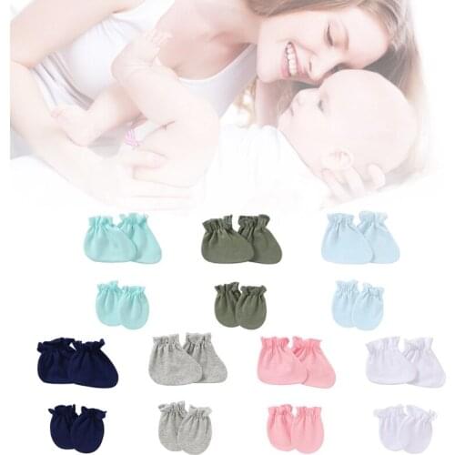 Baby Anti-scratch Soft Cotton Gloves Foot Cover Set Newborn Mittens Socks Kit