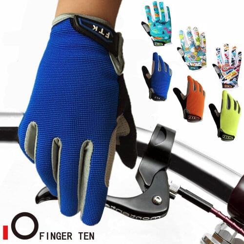 Cycling Gloves Kids Full Finger Pair Boys Girls Bike Bicycle Breathable Gloves Touchscreen Grip Outdoor Mountain 2-11 Years Old
