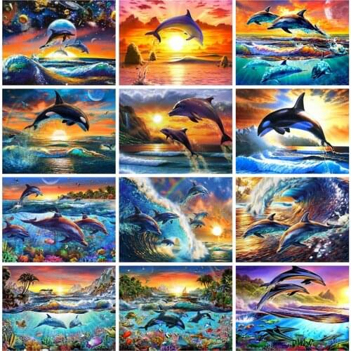 EverShine DIY Diamond Painting Animal 5D Diamond Embroidery Dolphin Mosaic Rhinestones Picture New Arrival Home Decor