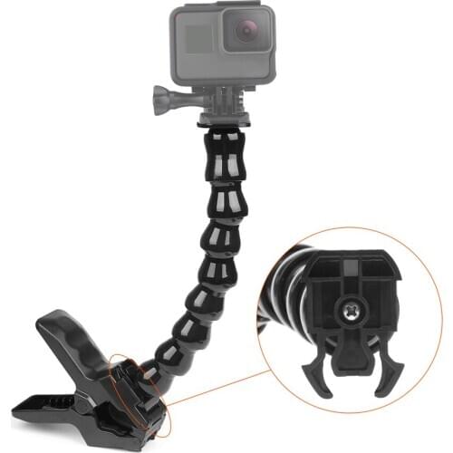 Jaws Flex Clamp Mount with Flexible Adjustable Gooseneck for GoPro Hero 8 7 6 5 Sjcam Yi 4K Action Camera Tripod Accessory