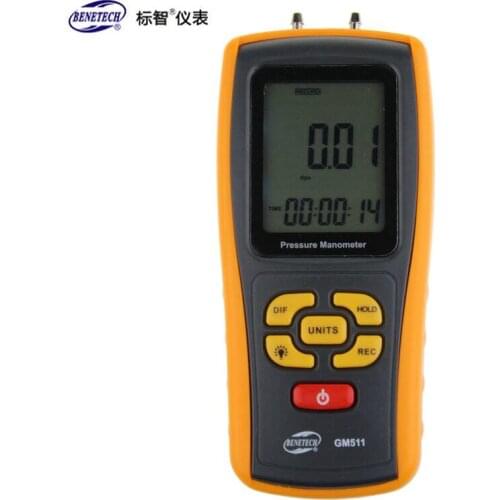 GM510 GM511 GM520 Handheld Digital Pressure Gauge Tester Meter Manometer differential pressure gauge natural gas BENETECH Brand