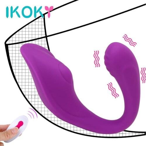 IKOKY Wearable Dildo Vibrator Panties Vibrator Sex Toys For Women Kneading Sliding Massage 9 Modes G-spot Clitoris Stimulator