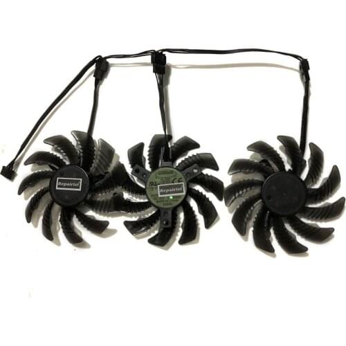 3pcs/Set GPU Cooler Video Fans For GIGABYTE P104-100 GV-NP104D5X-4G Mining Graphics Card As Replacement