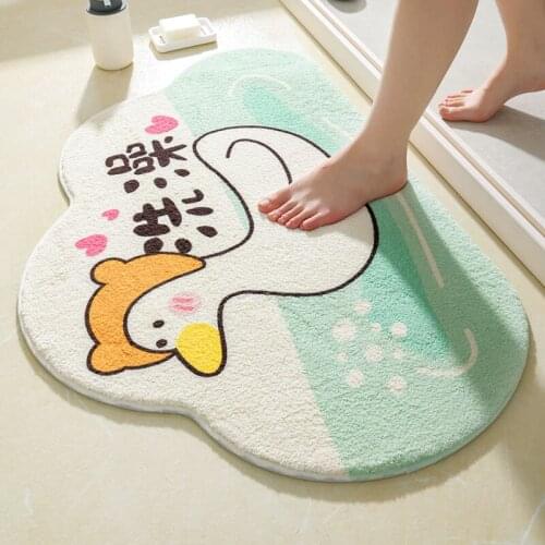 Cartoon Household Toilet Floor Mat Anti-slip Fast Water Absorption Kitchen Bathroom Mat Bedroom Door Mat Balcony Bath Carpet