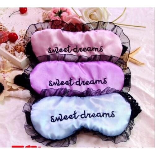 Soft Sleeping Nap Eye Mask Lace EyeShade Nap Cover Blindfold Travel Patch Blinder Satin Eye Shade Health care / by dhl 200pcs
