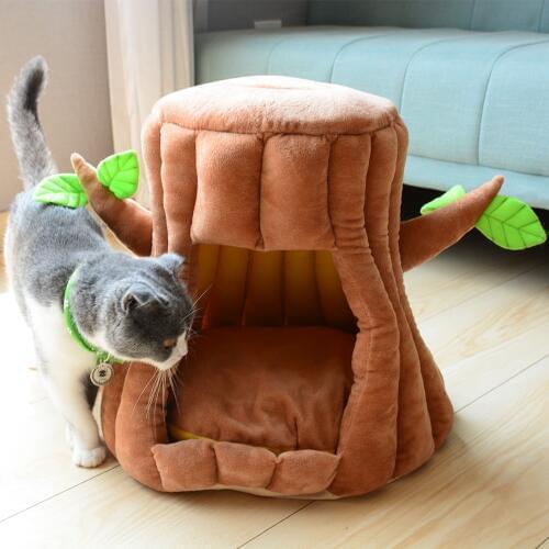 Portable Branch Pet Dog Houses for Small Dogs Cats Beds Removable Cover Soft Puppy Mat Foldable Cat Dog Kennel Warm Cushion