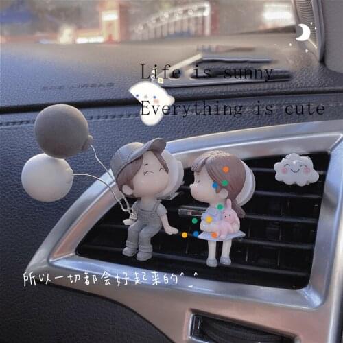 Lovely Couple Girl Boy Car Air Vent Freshener Conditioning Aromatherapy Perfume Clip Diffuser Decor Auto Interior Accessories