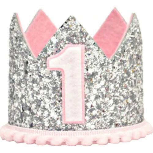 Girls First Birthday Hat Silver Glitter Party Hat Girls 1st Birthday Hat Newborn Birthday Hat Kids Photo Shot Donut Party