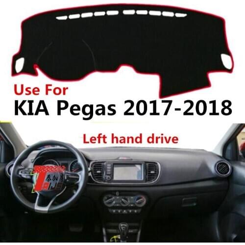 Taijs 3 Colours Left Hand Drive High Level Polyester Fibre Car Dashboard Cover Dashmat for KIA Pegas 2017 2018 2019 2020