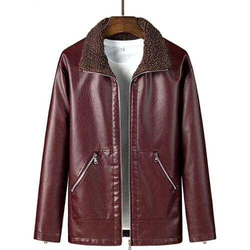 High Quality Leather Coat Mens Winter Warm Jacket Men Clothing
