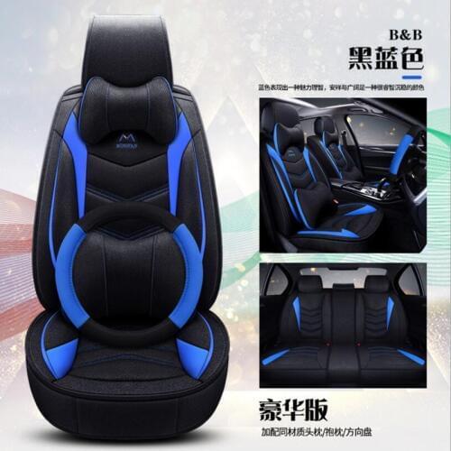 High Quality flax+leather car seat cover For Citroen C4 Hatchback For Chevrolet Cruze ( Front + Rear ) 5-seat Seat cushion