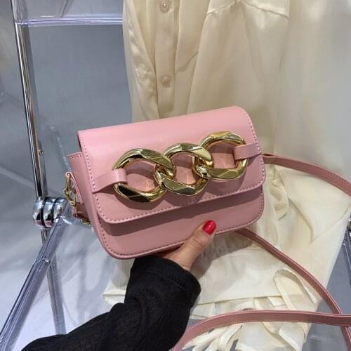 Thick texture chain female bag new trendy fashion crossbody bags for women small square bag popular one-shoulder messenger bag