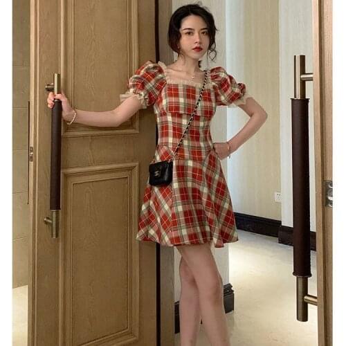 Летние платья в клетку Zizibujuan China At AliExpress