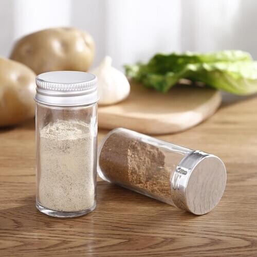 1pc Clear Seasoning Bottle Reusable Glass Spice Jar Seasoning Shaker Salt Jar Spice Container For Kitchen Pepper Storage Tools
