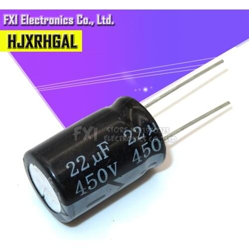 10PCS 450V22UF 16*25mm 22UF 450V 16*25 Electrolytic capacitor New original