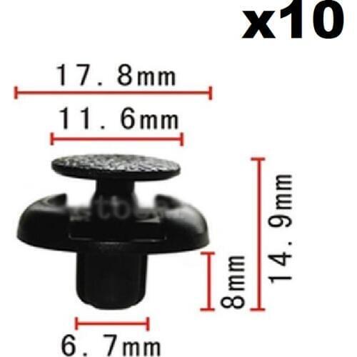 10pcs OEM Nylon For Toyota Fender Liner Push Type Rivet Retainer Clip 7mm hole 53879-60010 Direct push expansion buckle