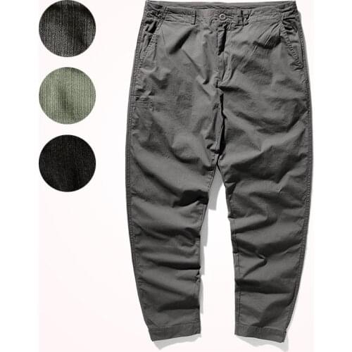 2021 Summer New Stretch Woven Tolling Pants Mens Fashion Washed Old Thin Light Weight Quick-drying Casual Sports Straight Pants