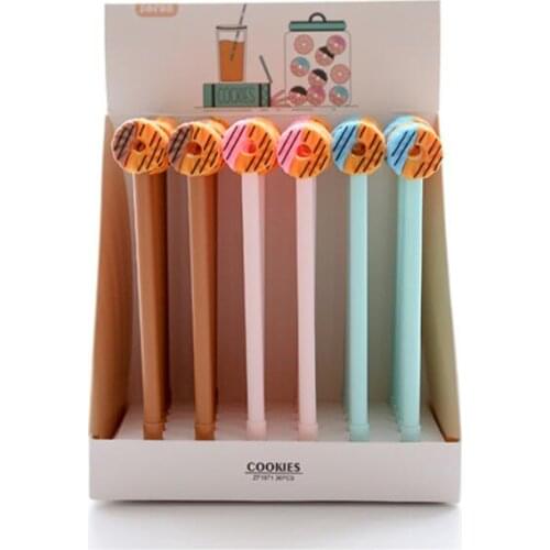 36 pcs/lot Creative Cookies Gel Pen Cute 0.5 mm black Ink Signature Pens Promotional Gift Stationery School Supplies