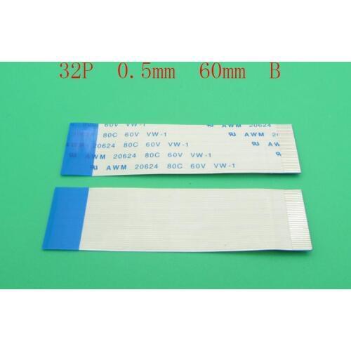 5PCS New FFC FPC 32pin flat flexible cable 0.5mm pitch forward Length 60mm 6cm Width 16.5mm Ribbon 32p Flex Cable Type B