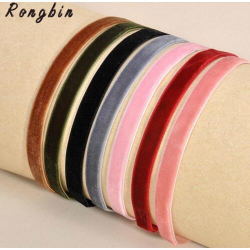 7 Pcs/Set New fashion Women Colorful Velvet Choker Necklace Femme bijoux collier ras du cou strip Retro chockers jewelry Mujer