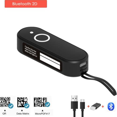 Holyhah Mini Barcode Scanner USB Wired Bluetooth Wireless 1D 2D QR PDF417 Bar Code Reader For iPad iPhone Android Tablet PC