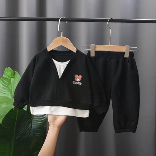 2021 NEW Baby Coat Pants 2Pcs Suits Toddler Tracksuits Children Boys Girls Patchwork Style Clothing Sets Kids Clothes Toddler