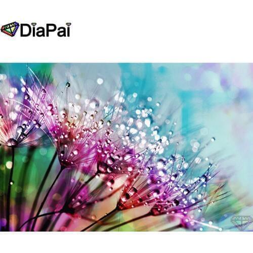 DIAPAI 5D DIY Full Diamond Embroidery "Bright dandelion" Diamond Painting Cross Stitch Rhinestone Home Decoration A25495