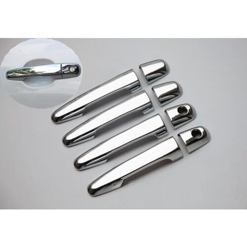 FUNDUOO For Mitsubishi Pajero Sport 2011 2012 2013 2014 Chrome Car Door Handle Cover With 2 keyholes Exterior Accessories