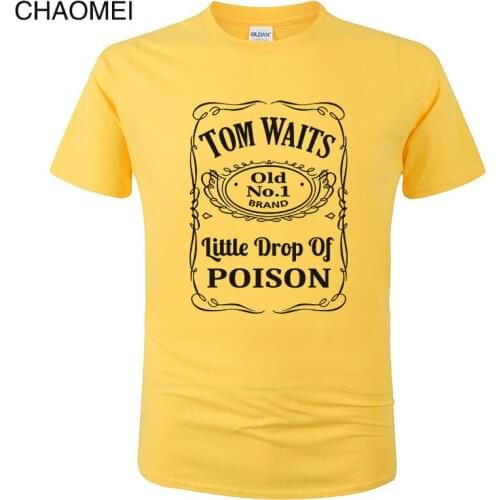 Tom Waits Little Drop Of Poison Classic T-Shirt For Men Cotton Short Sleeve Unisex Clothes Summer Print T Shirt Cool Tee C41