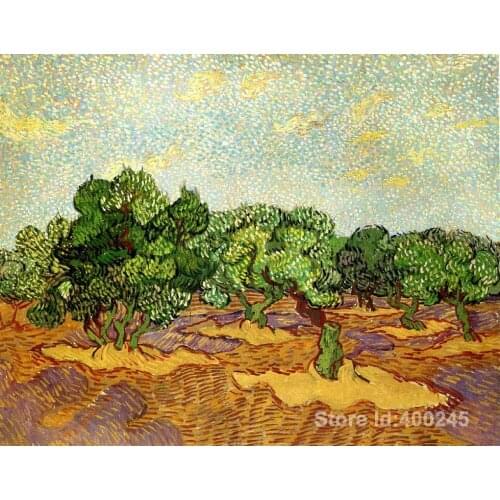 Oil reproduction art by Vincent Van Gogh Olive Grove Pale Blue Sky Home decor Hand painted High quality