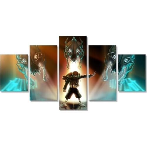 Sans Underrtale Canvas Printed Pictures Wall Art 5 Pcs Paintings Home Decor Module Game Poster Living Room