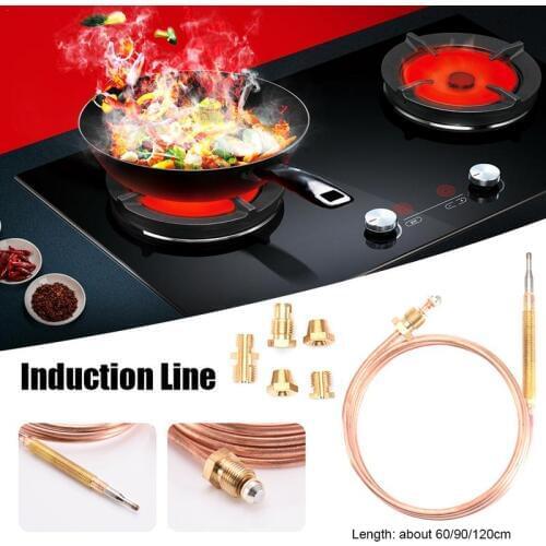 60/90/120cm Gas Thermocouple Valve For Hot Water Boiler With 5 Fixed Parts Gas Appliances For Ovens Cooking Utensils Boilers
